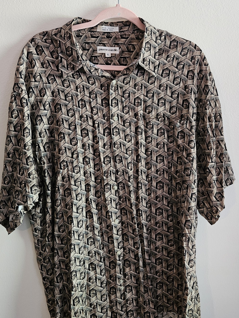 Vintage Pierre Cardin Short-Sleeve Shirt, Summer, Resort, Coastal, Stylish, Y2K
